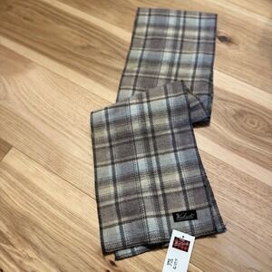 Woolrich Scarf Unisex  Brown Plaid Vintage 70s 80s Wool Blend USA 329CS